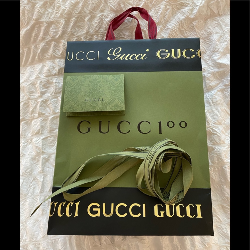 Gucci Limited Edition 100th Anniversary Shopping Bag + Ribbon